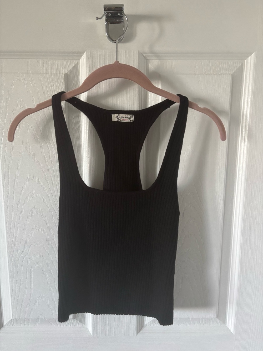 Intimately Free Cropped Black Ribbed Racerback Tank Top - Women